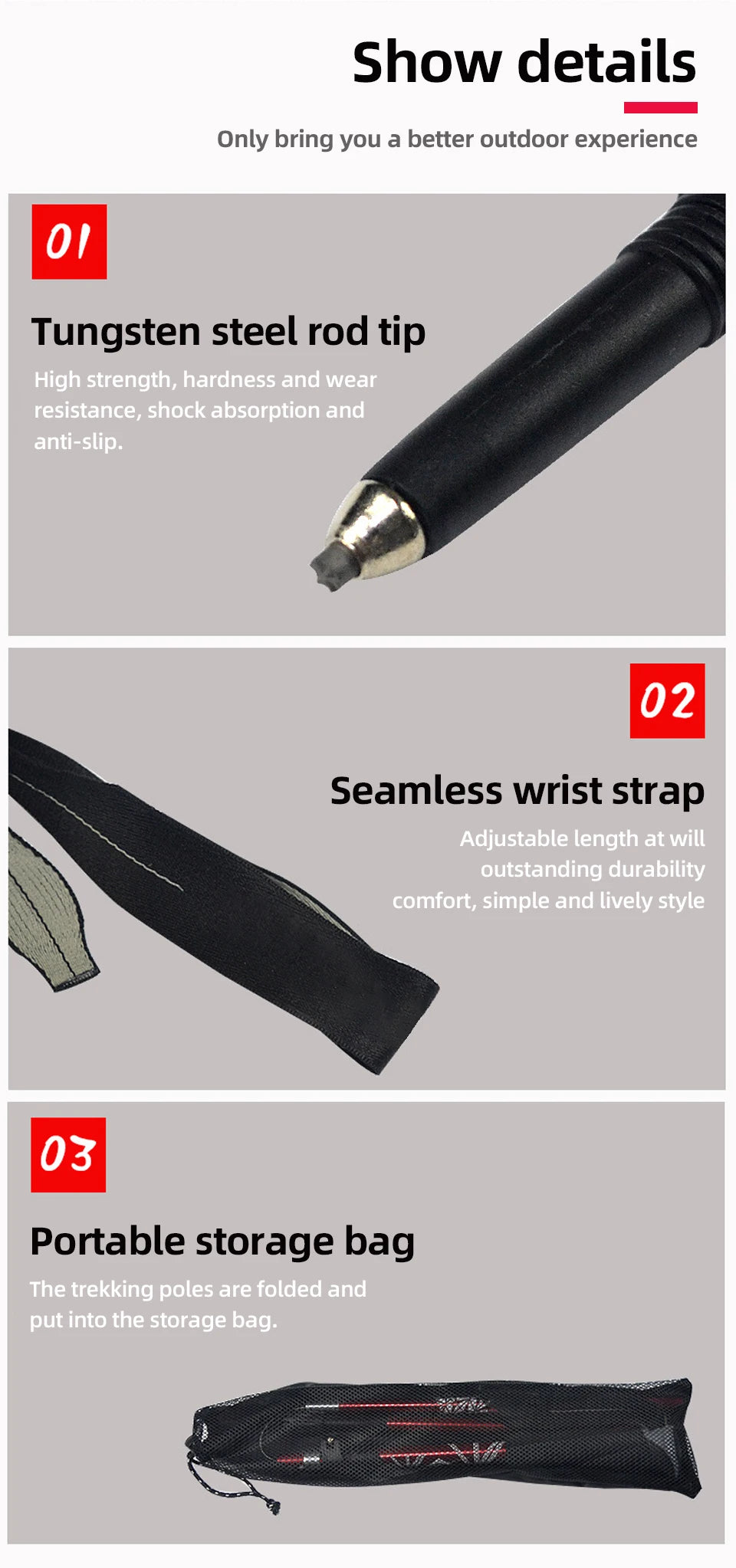 5 Section Telescopic Trekking Pole