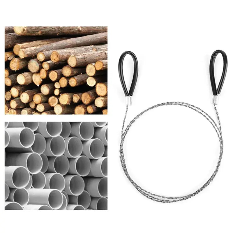 Compact Wire Rope Saw – Ideal for Camping, Survival, and Outdoor Use
