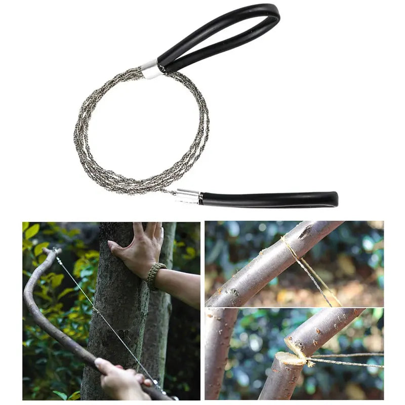 Compact Wire Rope Saw – Ideal for Camping, Survival, and Outdoor Use