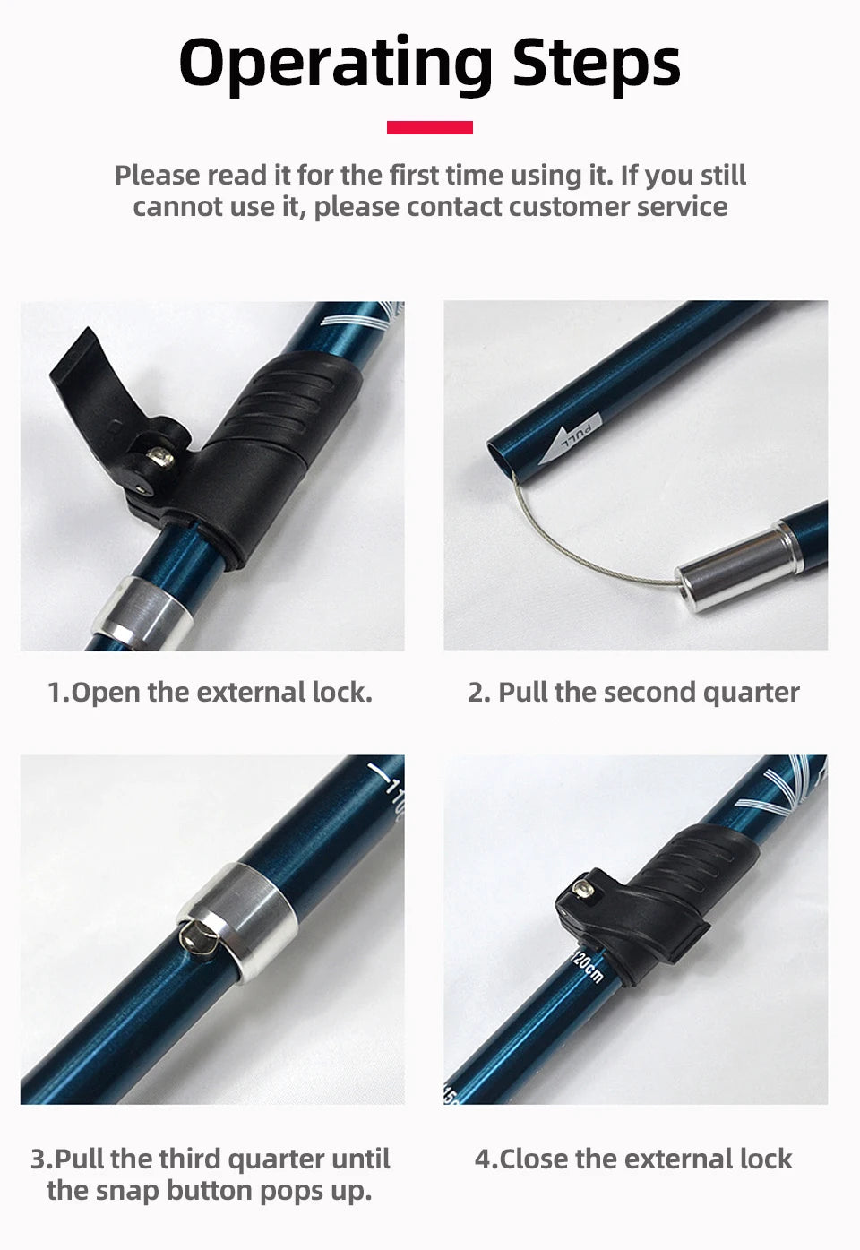 5 Section Telescopic Trekking Pole