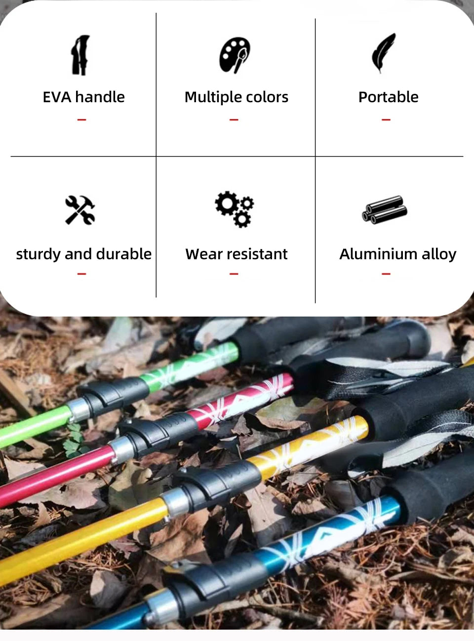 5 Section Telescopic Trekking Pole