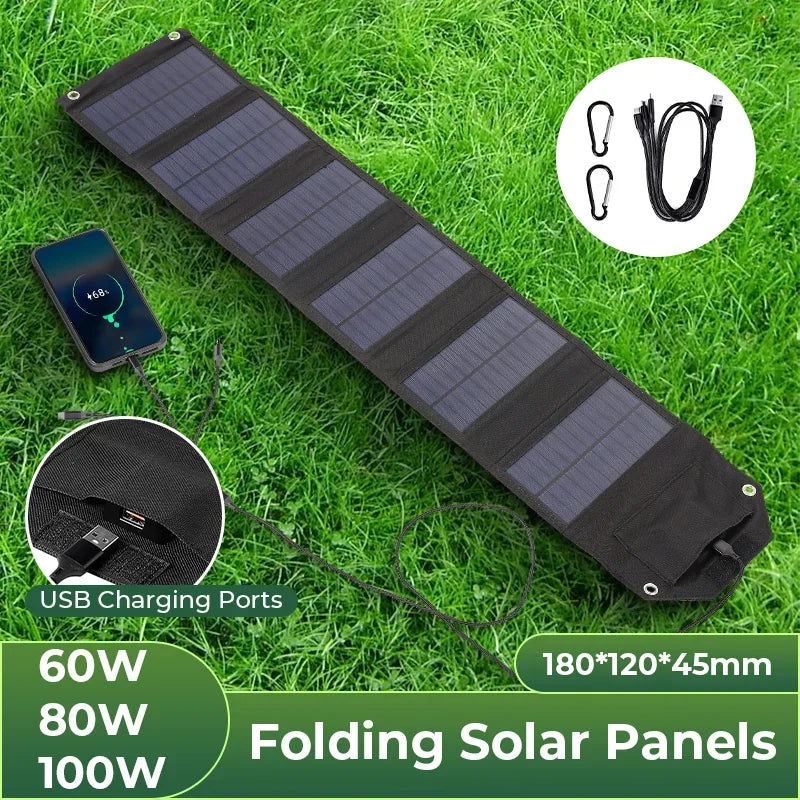 Ultra Compact Folding 100W USB 5V Solar Panel