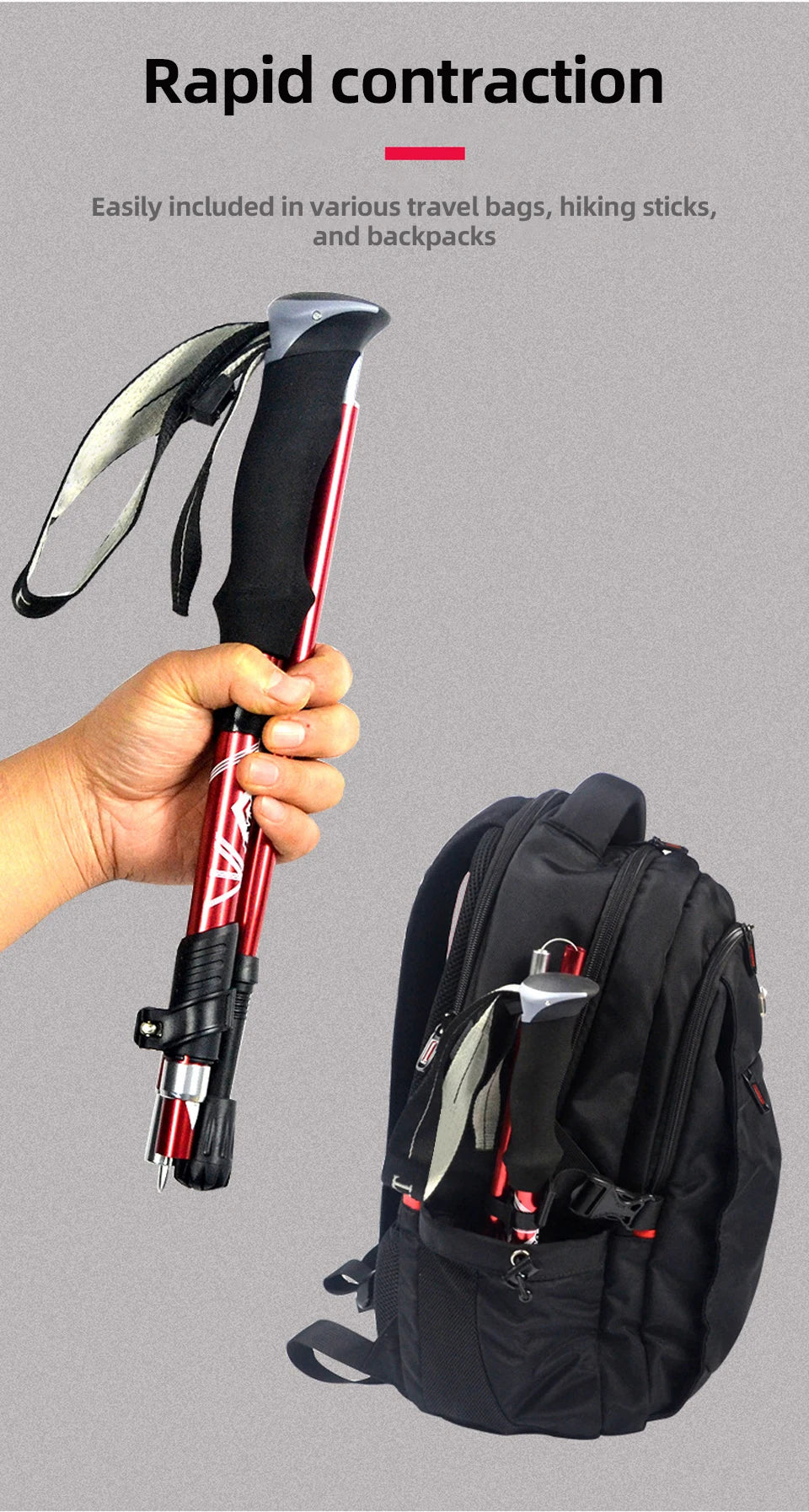 5 Section Telescopic Trekking Pole