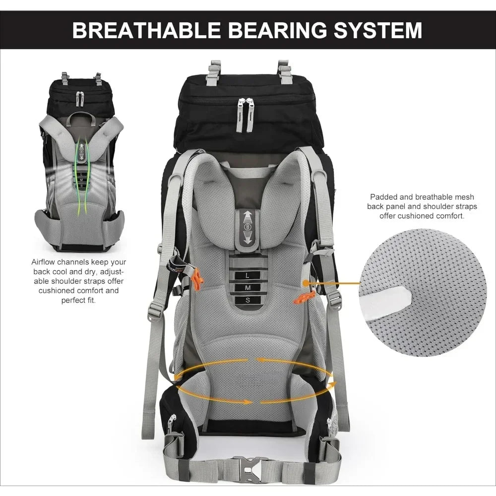 70L Internal Frame Backpack with Rain Cover