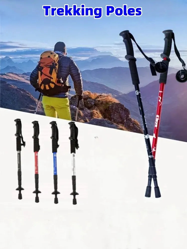 Shock Absorbing Collapsible Ultralight Hiking Pole