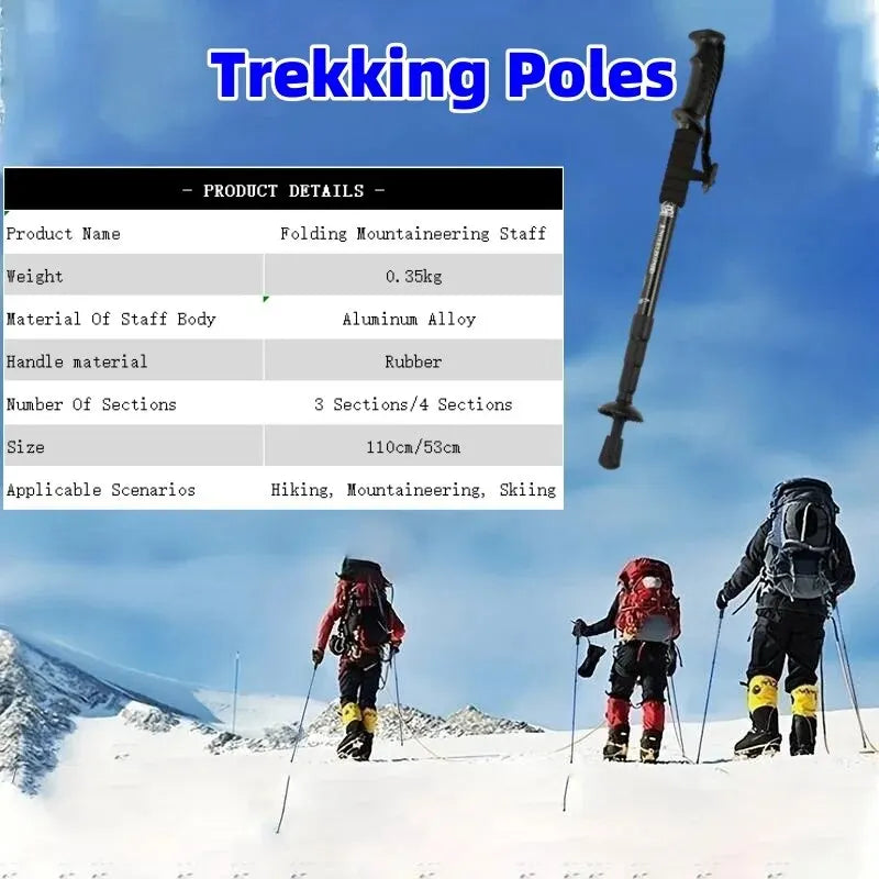 Shock Absorbing Collapsible Ultralight Hiking Pole