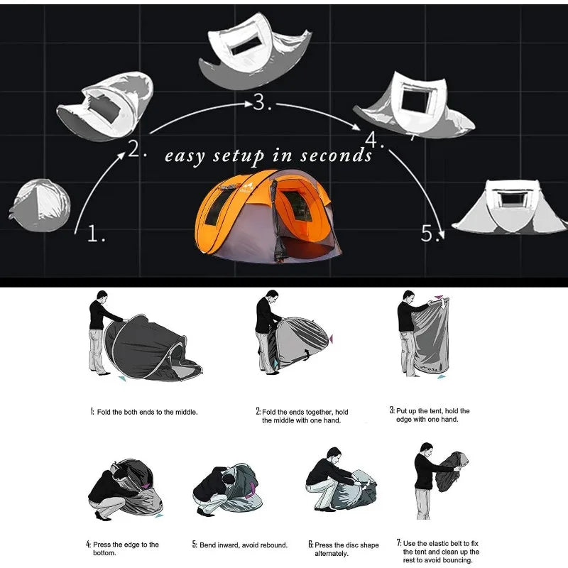 Oileus Pop Up Instant Setup 6 Person Tent