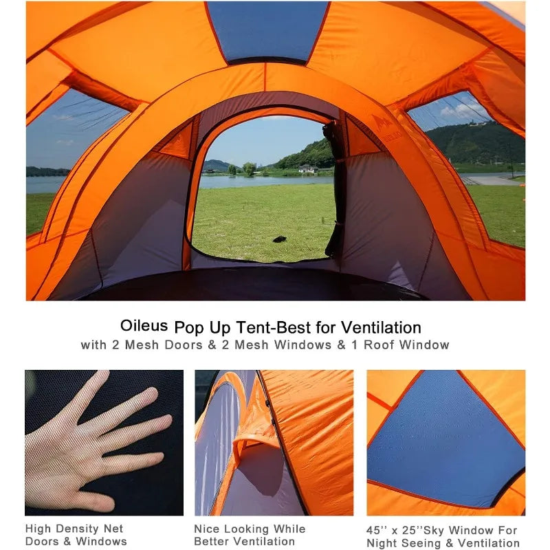 Oileus Pop Up Instant Setup 6 Person Tent