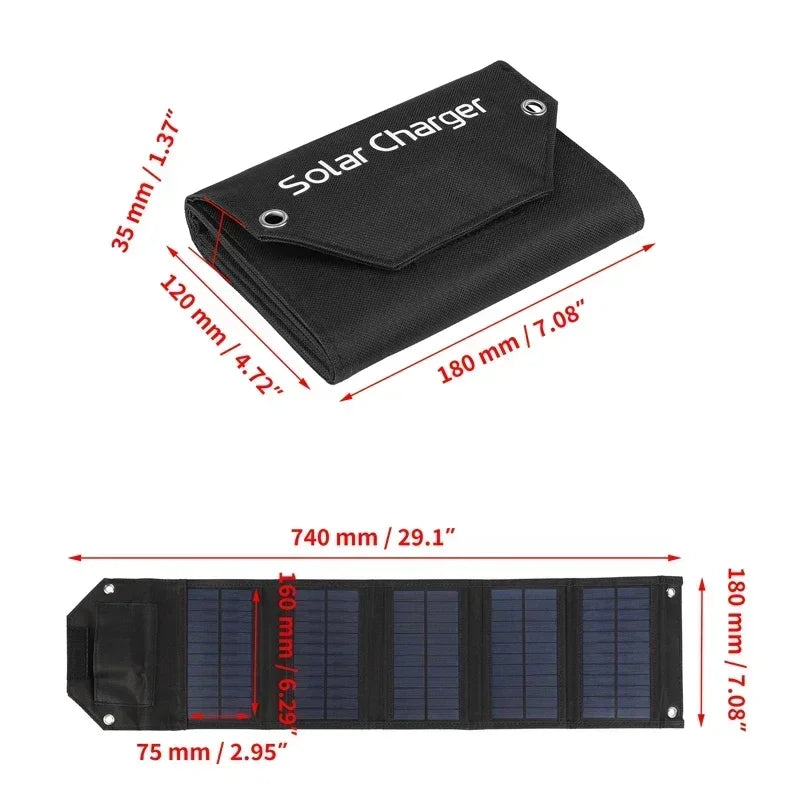 Ultra Compact Folding 100W USB 5V Solar Panel