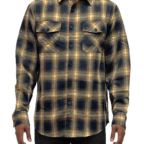 Long Sleeve Checkered Plaid Brushed Flannel